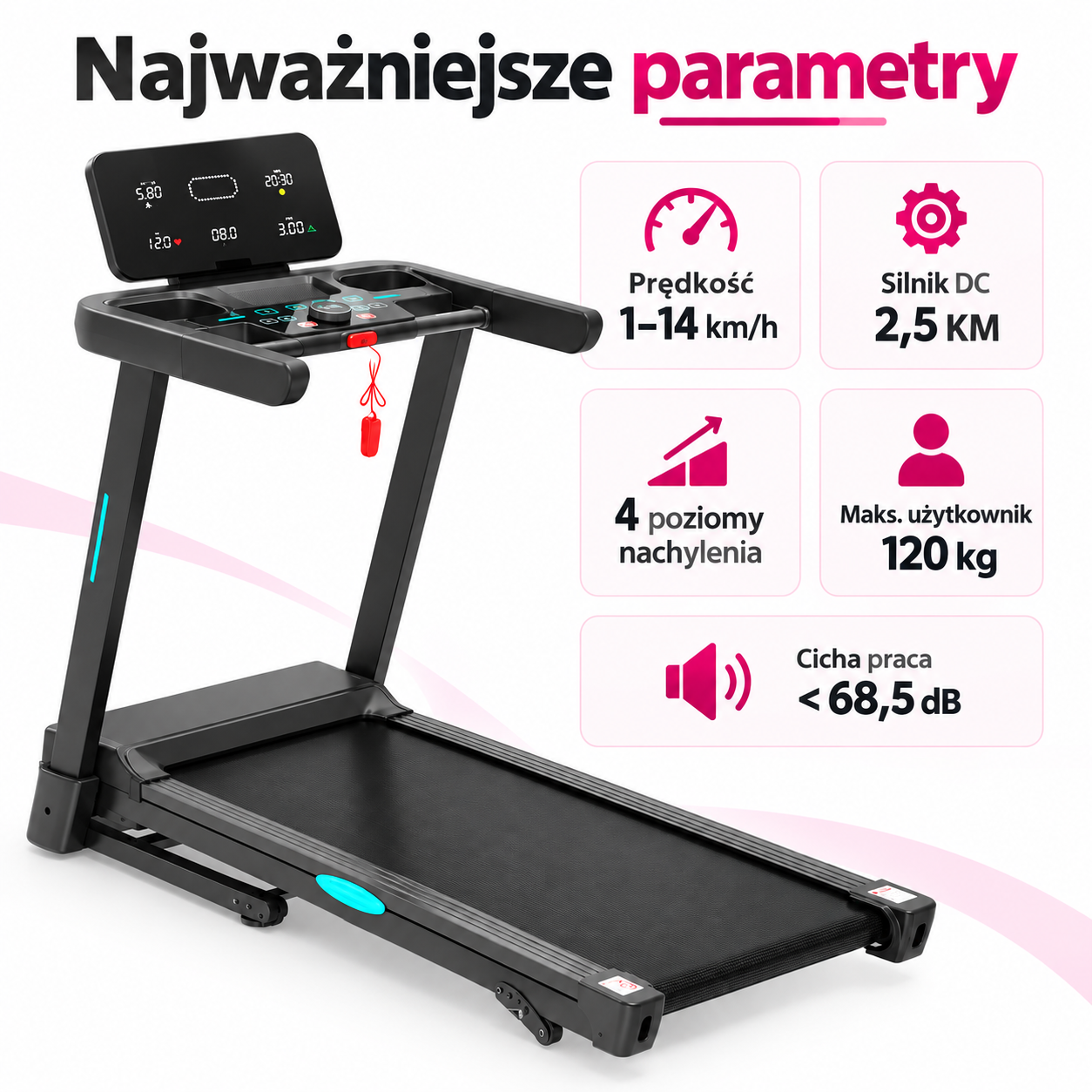 MOTUS RUN 100 – bieżnia elektryczna do biegania na wynajem - obrazek 5