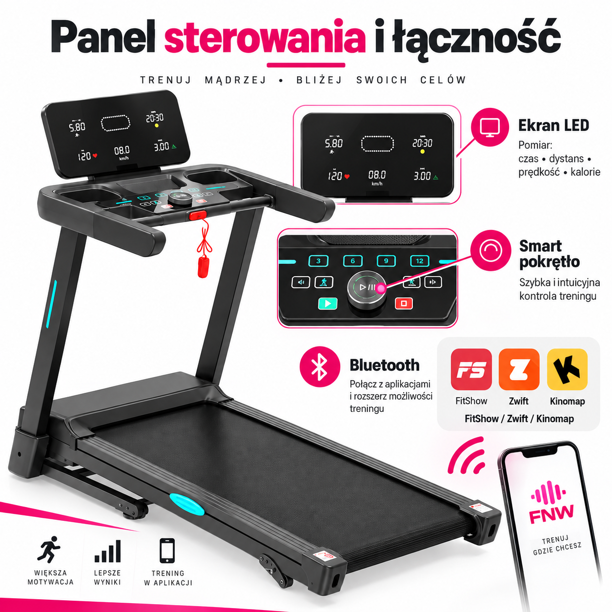 MOTUS RUN 100 – bieżnia elektryczna do biegania na wynajem - obrazek 6